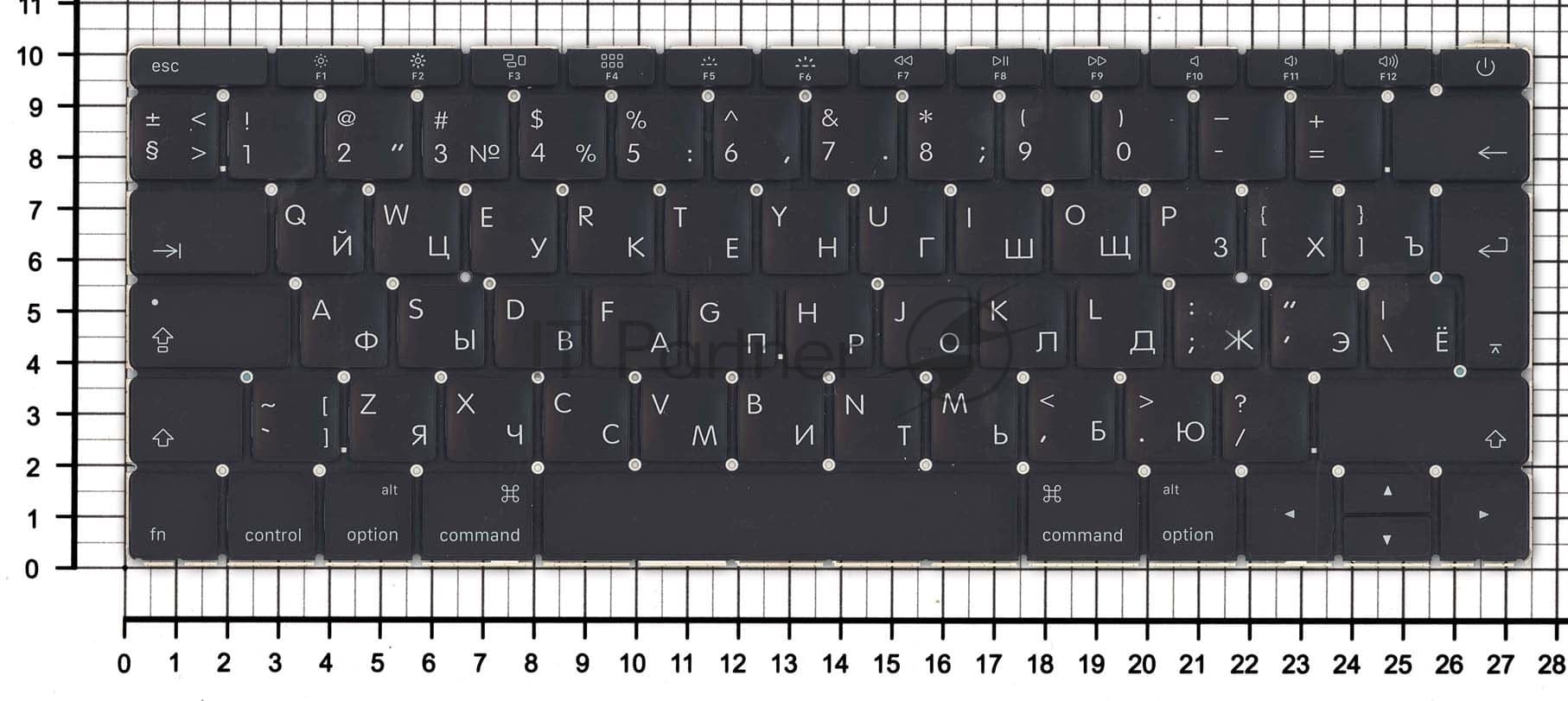 Клавиатура для ноутбука MacBook 12" A1534 2016+ Big Enter черная