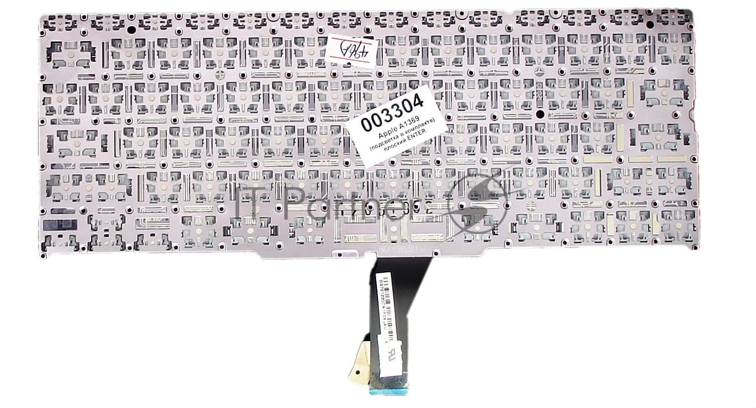 Клавиатура для ноутбука MacBook A1370 2011+ черная с подсветкой, плоский ENTER