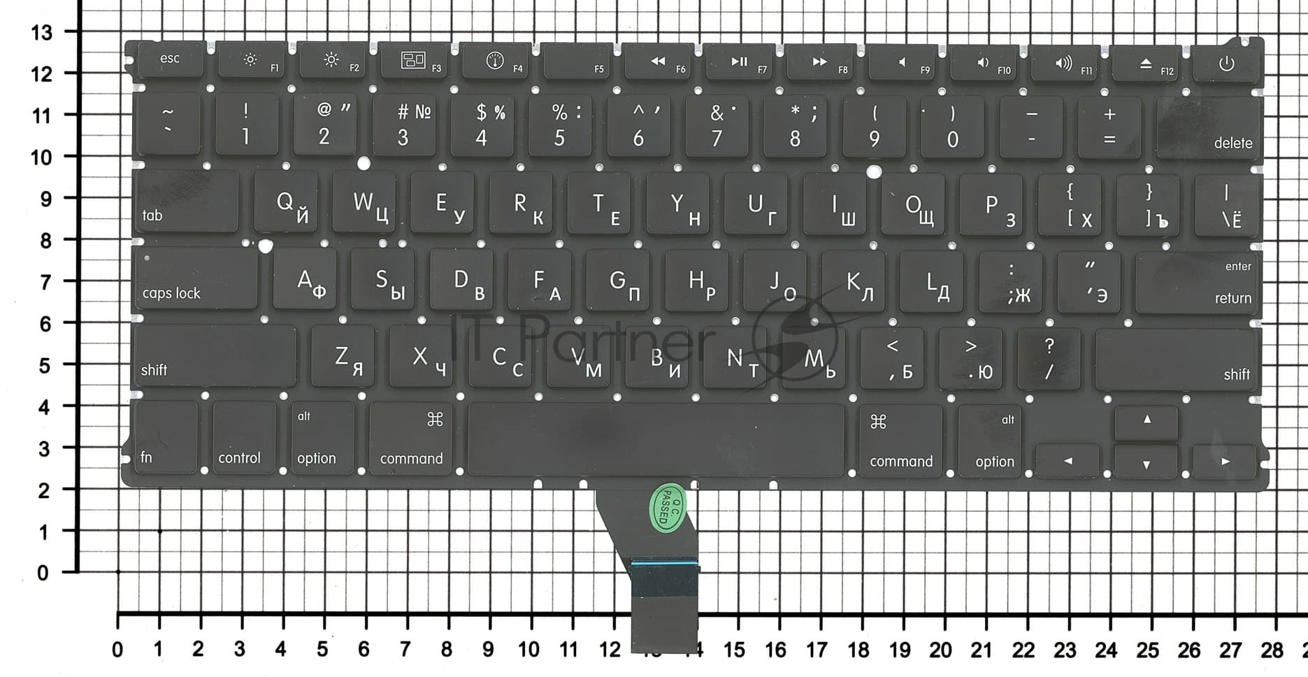 Клавиатура для ноутбука MacBook A1369 плоский ENTER без подсветки 2010+