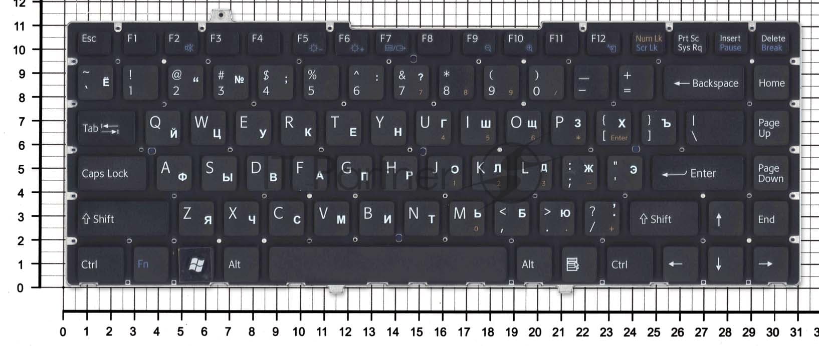 Клавиатура для ноутбука Sony Vaio VGN-FW черная