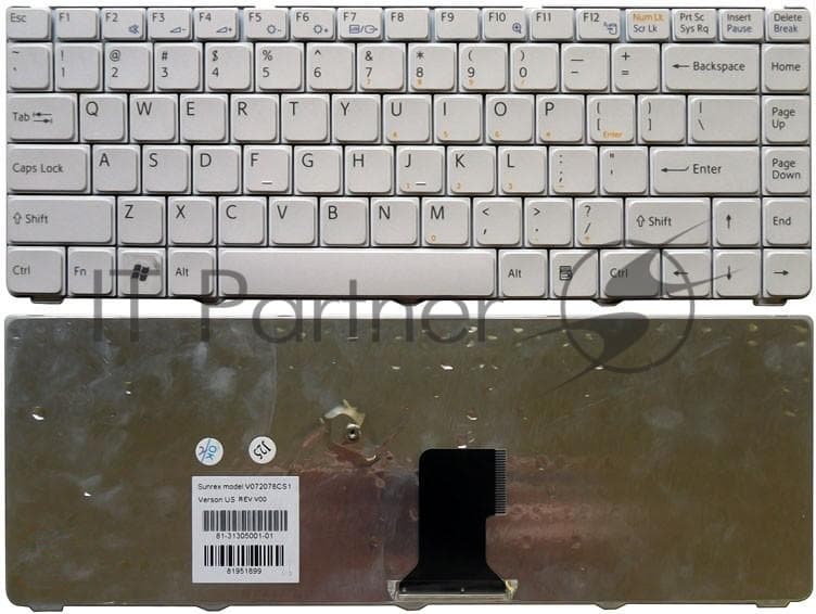 Клавиатура для ноутбука Sony Vaio VGN-NR21Z белая