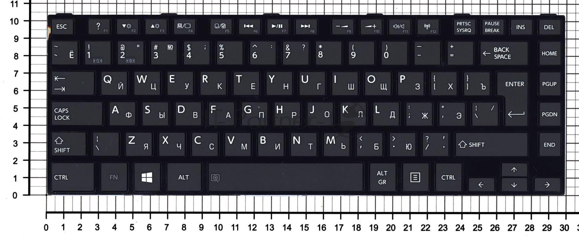 Клавиатура для ноутбука Toshiba Satellite C40 черная