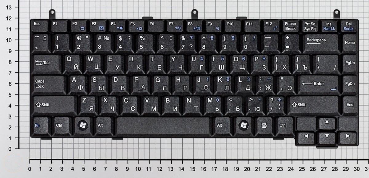 Клавиатура для ноутбука MSI Megabook VR330X VR330XB VR330, черная