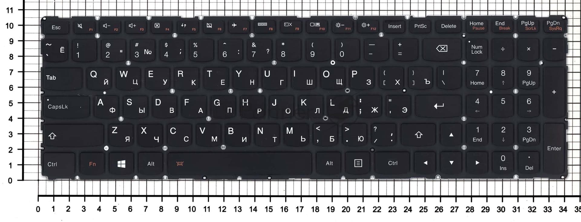 Клавиатура для ноутбука Lenovo Yoga 500-15, черная с подсветкой