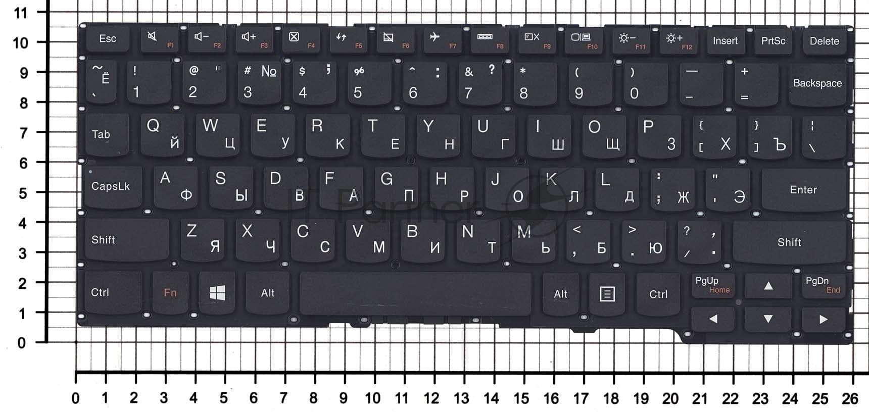 Клавиатура для ноутбука Lenovo Yoga 2 11, черная