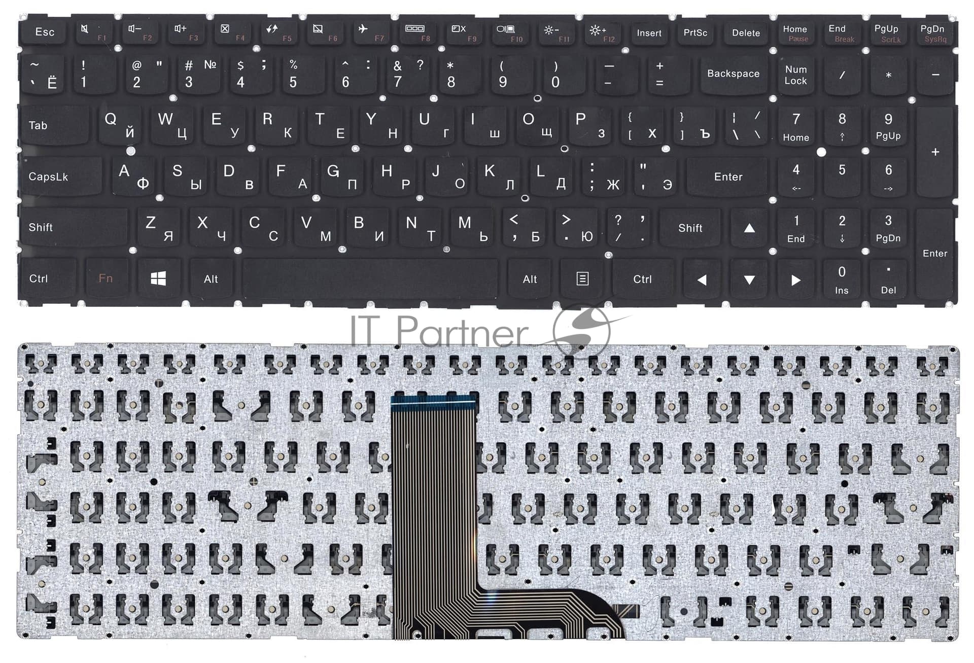 Клавиатура для ноутбука Lenovo Yoga 500-15, черная