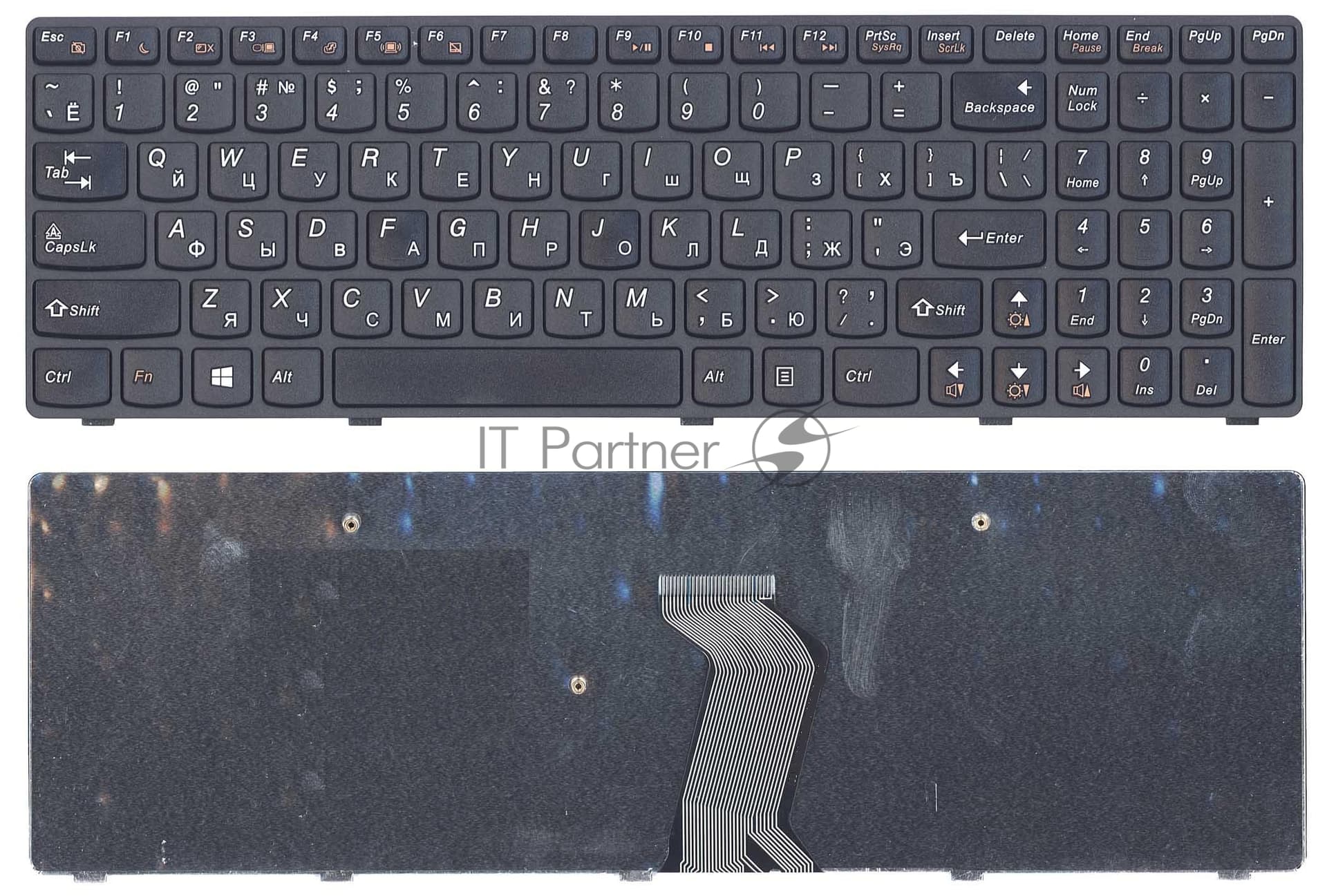 Клавиатура для ноутбука Lenovo IdeaPad G500 G700 черная с черной рамкой