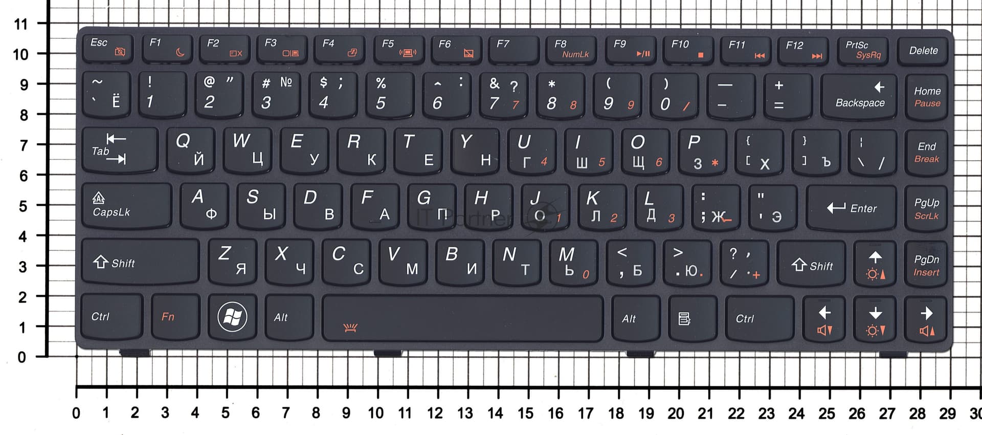 Клавиатура для ноутбука Lenovo IdeaPad Y480 черная с подсветкой