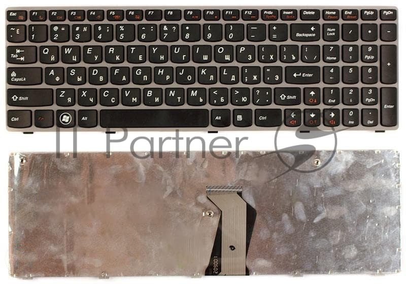 Клавиатура для ноутбука Lenovo IdeaPad Z560 Z565 G570 G770 черная с серой рамкой