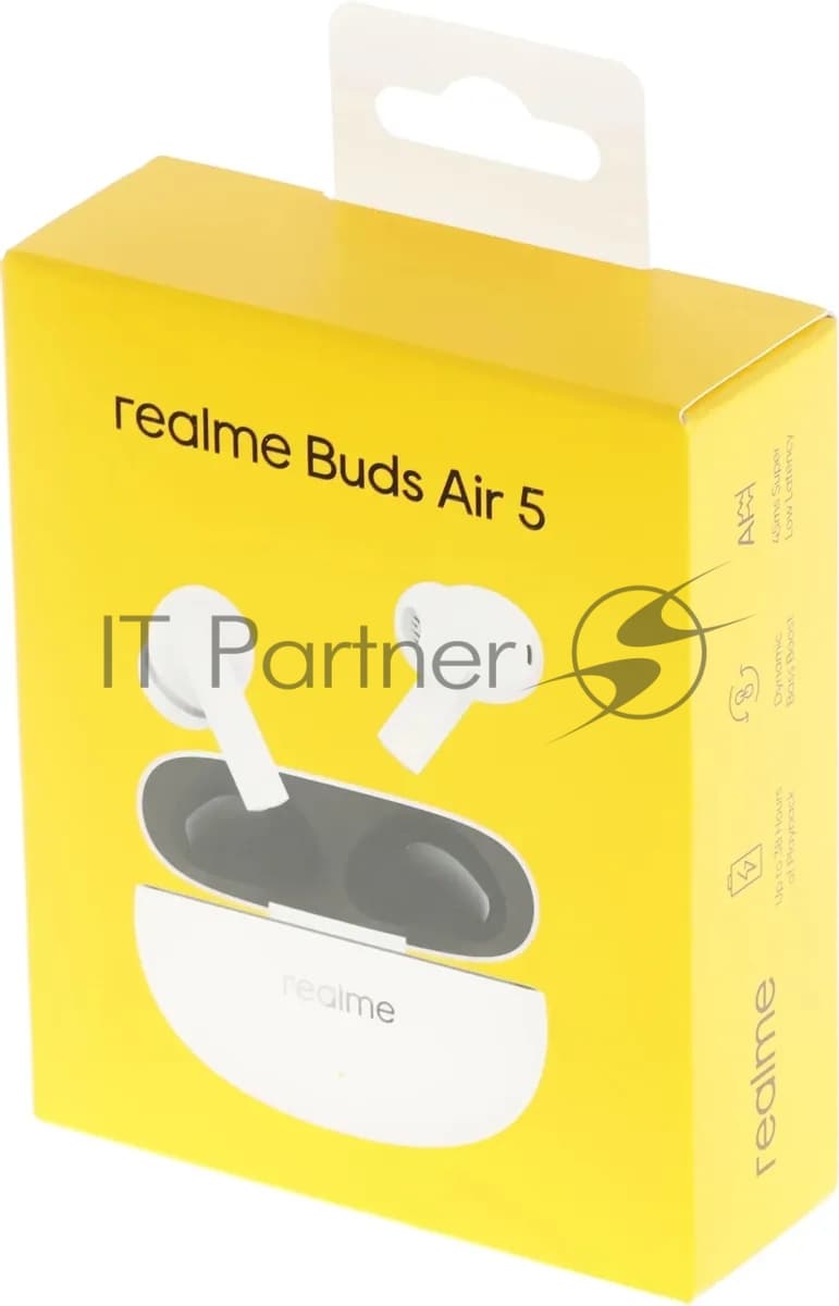 Наушники TWS Realme Buds Air 5 белый, внутриканальные, Bluetooth, активное шумоподавление, до 38 ч