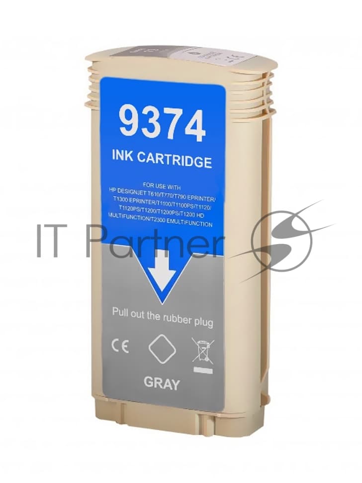 -/ Струйный картридж NV Print 72 (NV-C9374A) Gray для HP DesignJet T1100, T1120, T1200, T1300, T610, T620, T770, T790, T2300, T795 (130 мл)
