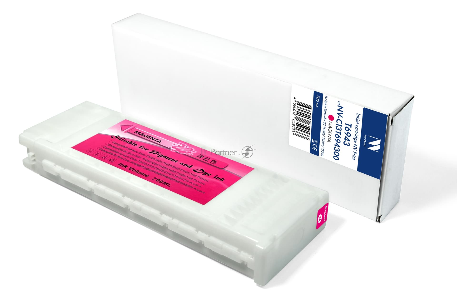 -/ Струйный картридж NV Print T6943 (NV-C13T694300) Magenta для Epson SureColor SC-T5200/T3200/T7200 (700 мл) совместимый