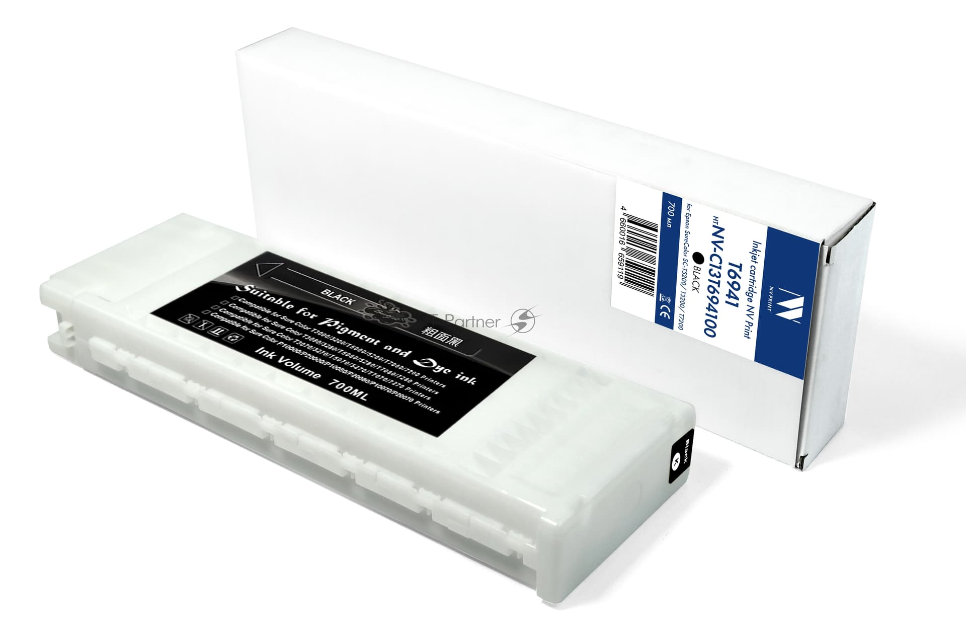 -/ Струйный картридж NV Print T6941 (NV-C13T694100) Black для Epson SureColor SC-T5200/T3200/T7200 (700 мл) совместимый