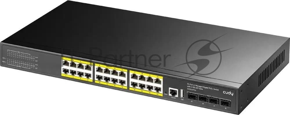 Коммутатор Cudy GS5024PS4, 24×1 Гбит/с, 4×10 Гбит/с SFP+