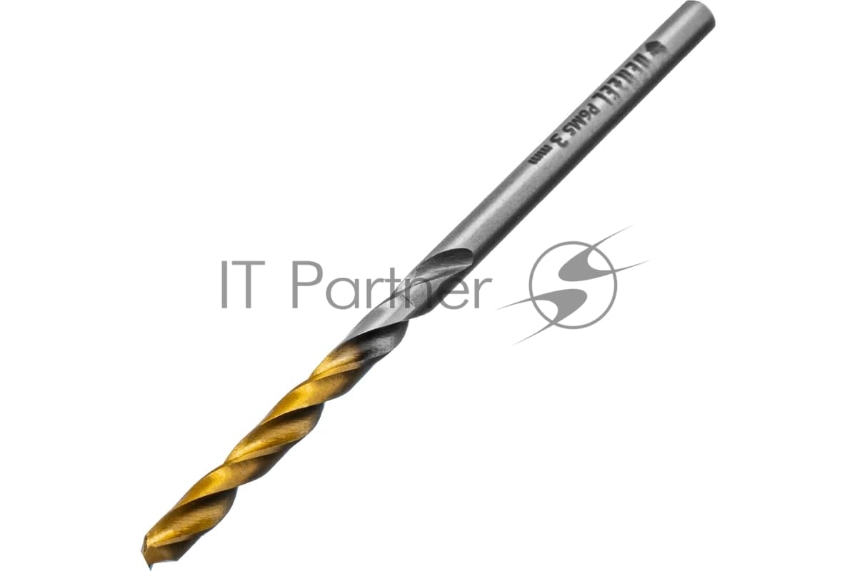 Сверло спиральное по металлу Denzel 3 x 60 мм, Р6М5, Golden Tip, 2 шт.