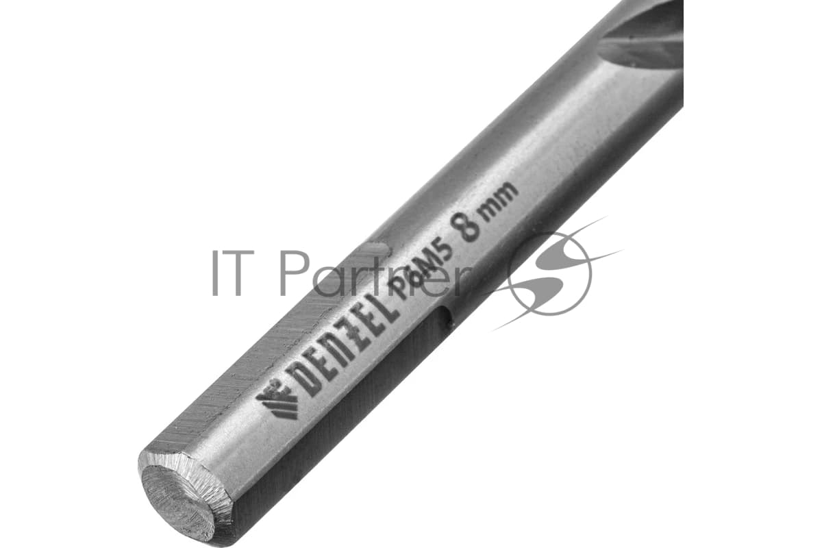 Сверло спиральное по металлу Denzel 8 x 117мм, Р6М5, Golden Tip