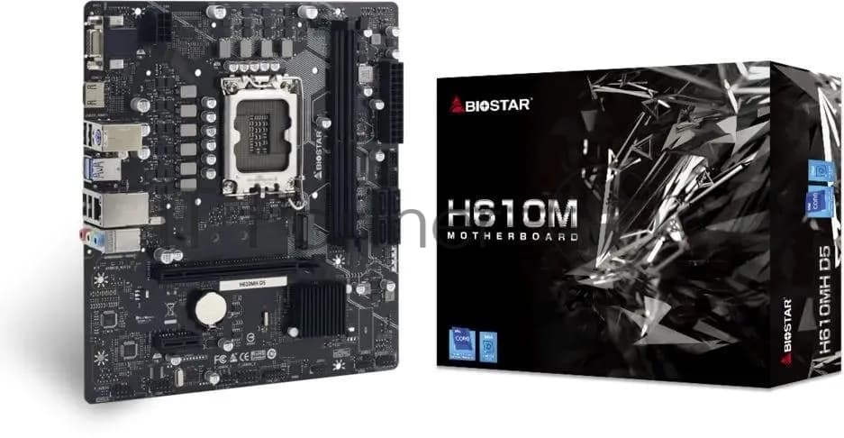 Материнская плата Biostar H610MH D5 Soc-1700 Intel H610 2xDDR5 mATX AC`97 8ch(7.1) GbLAN+VGA+HDMI