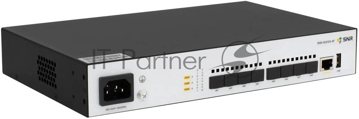 коммутатор SNR Управляемый коммутатор уровня 2+, 8 x 1/10GE SFP+. Питание: 220V AC