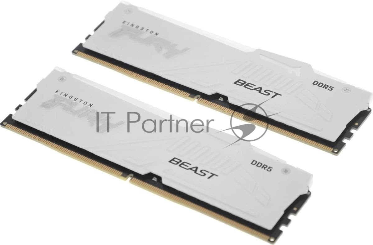 Память оперативная/ Kingston 32GB 5600MT/s DDR5 CL40 DIMM (Kit of 2) FURY Beast White RGB XMP