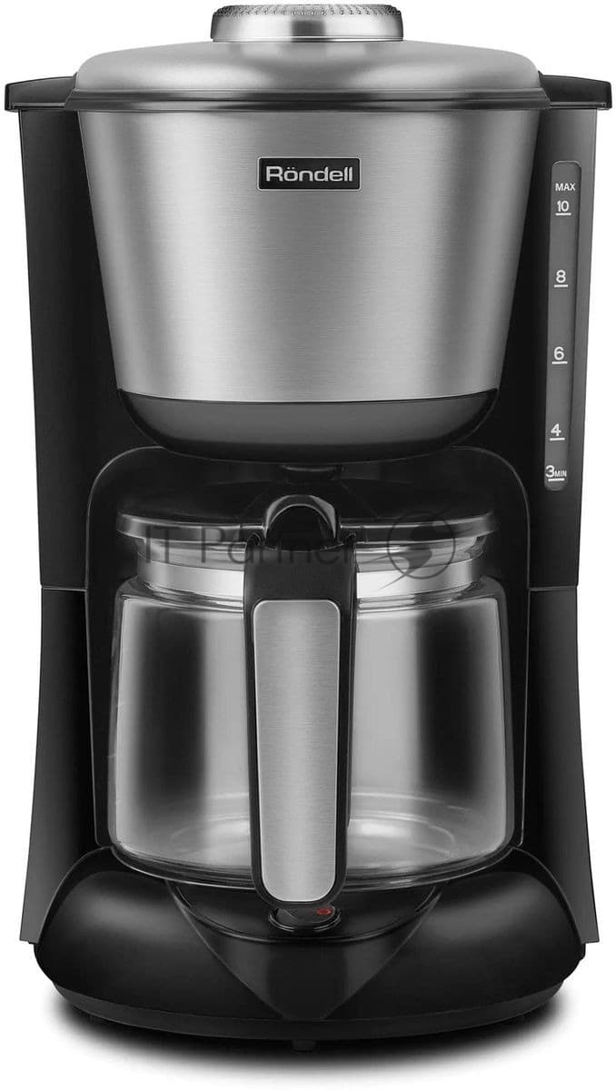 Кофеварка капельная Rondell 1100-RE-01 серебристый/черный, исп. кофе - молотый, 1.25 л, 1000 Вт