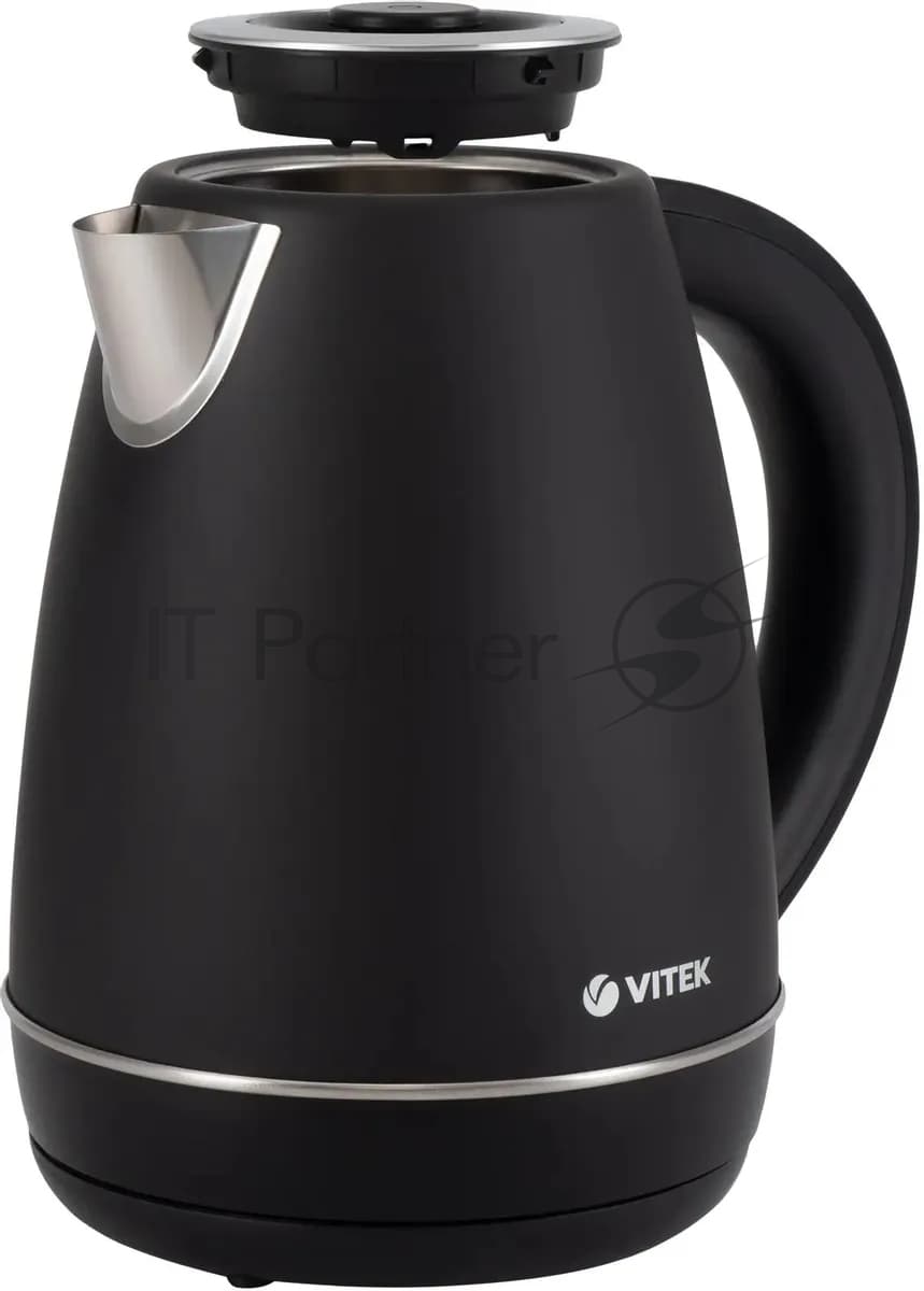 Чайник электрический Vitek VT-1161 1.7л. 2200Вт черный корпус: сталь