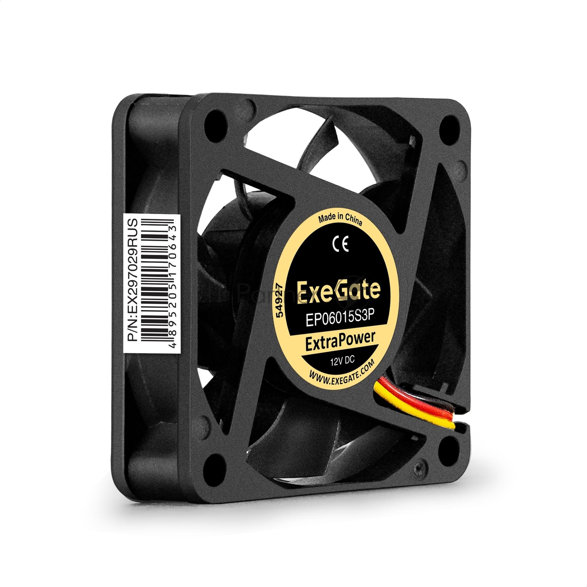 Вентилятор для корпуса ExeGate ExtraPower EP06015S3P черный, 60 мм, 4800 об/мин, 32 дБ, 3 pin