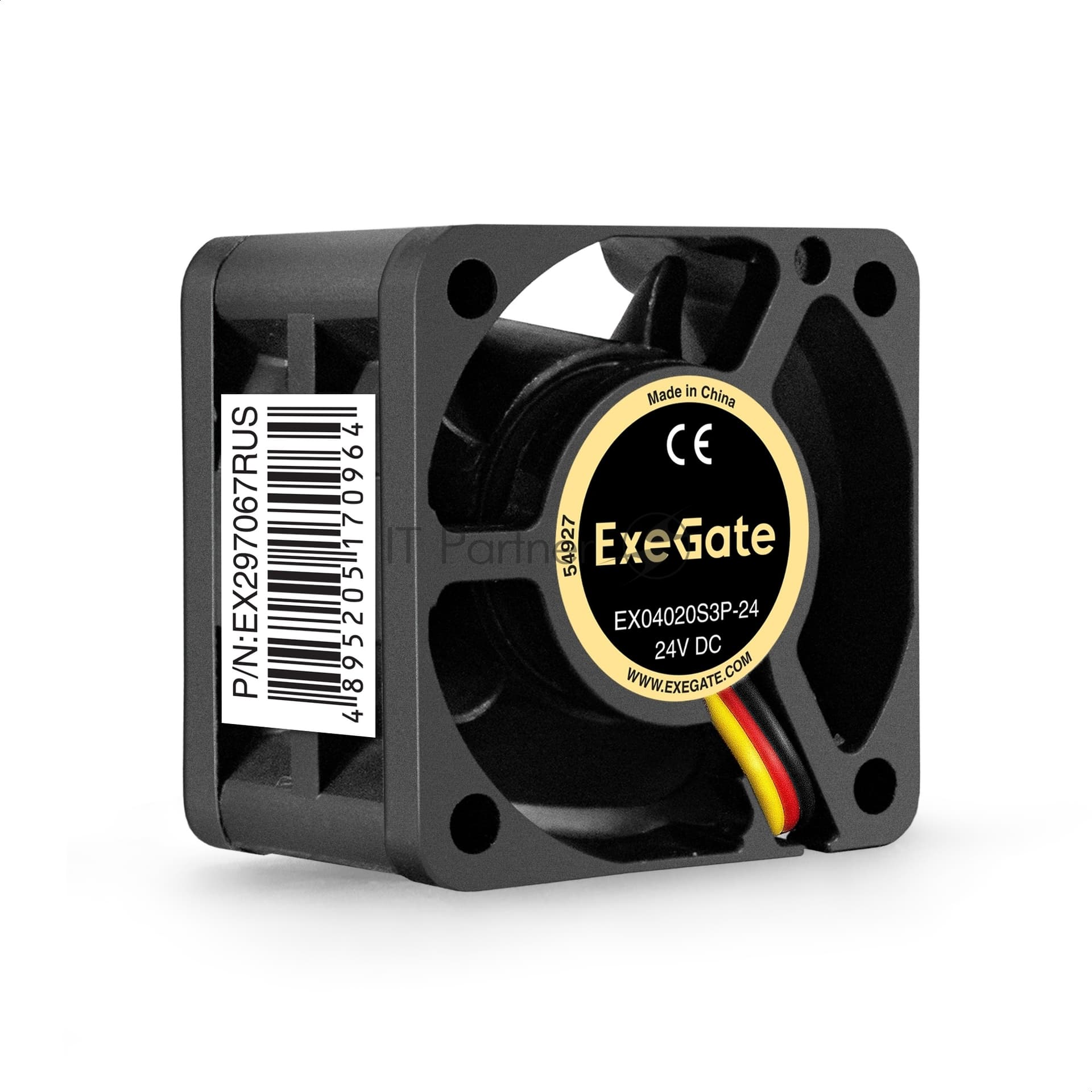 Вентилятор для корпуса ExeGate EX04020S3P-24 черный, 40 мм, 7000 об/мин, 39 дБ, 3 pin