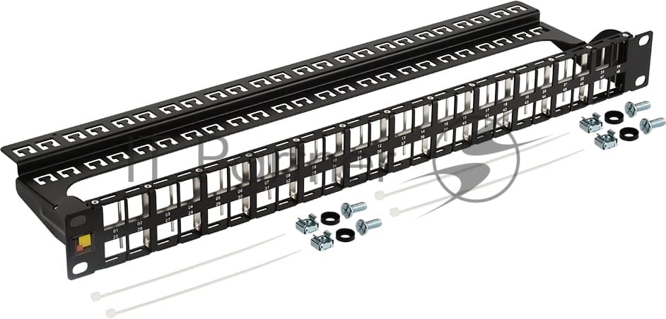 Патч-панель наборная Lanmaster LAN-PPC48OK-UTP 19" 1U 48xRJ45 UTP