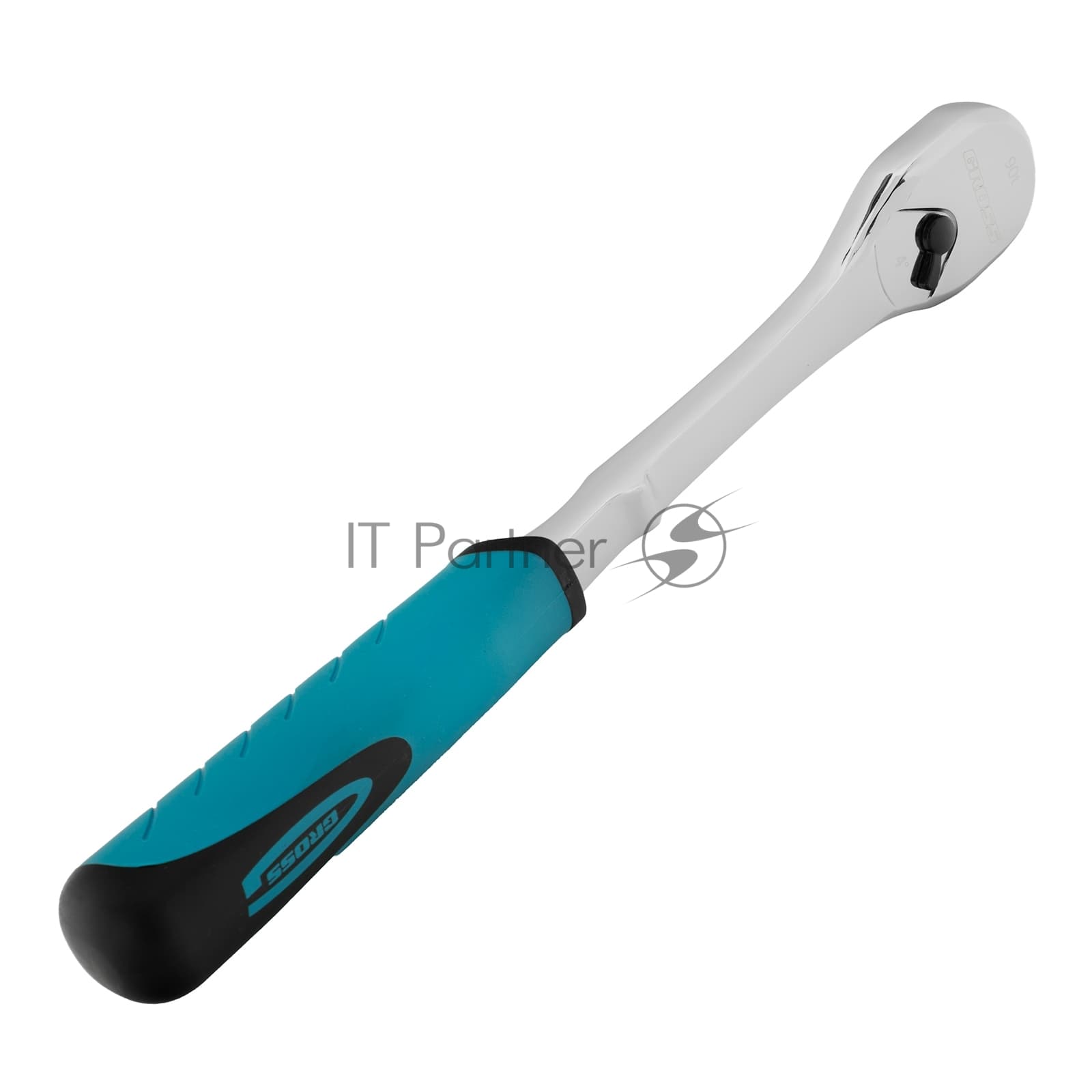 Ключ-трещотка Gross 1/2", CrV, 90 зубьев, усиленный, хром