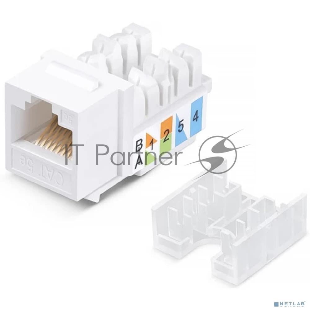 Модуль-вставка Keystone Jack RJ-45 ExeGate KJ-8P8C-U-C5e-180-TL (Кат.5e, неэкранированная, 180 градусов, IDC Toolless (без инструмента))