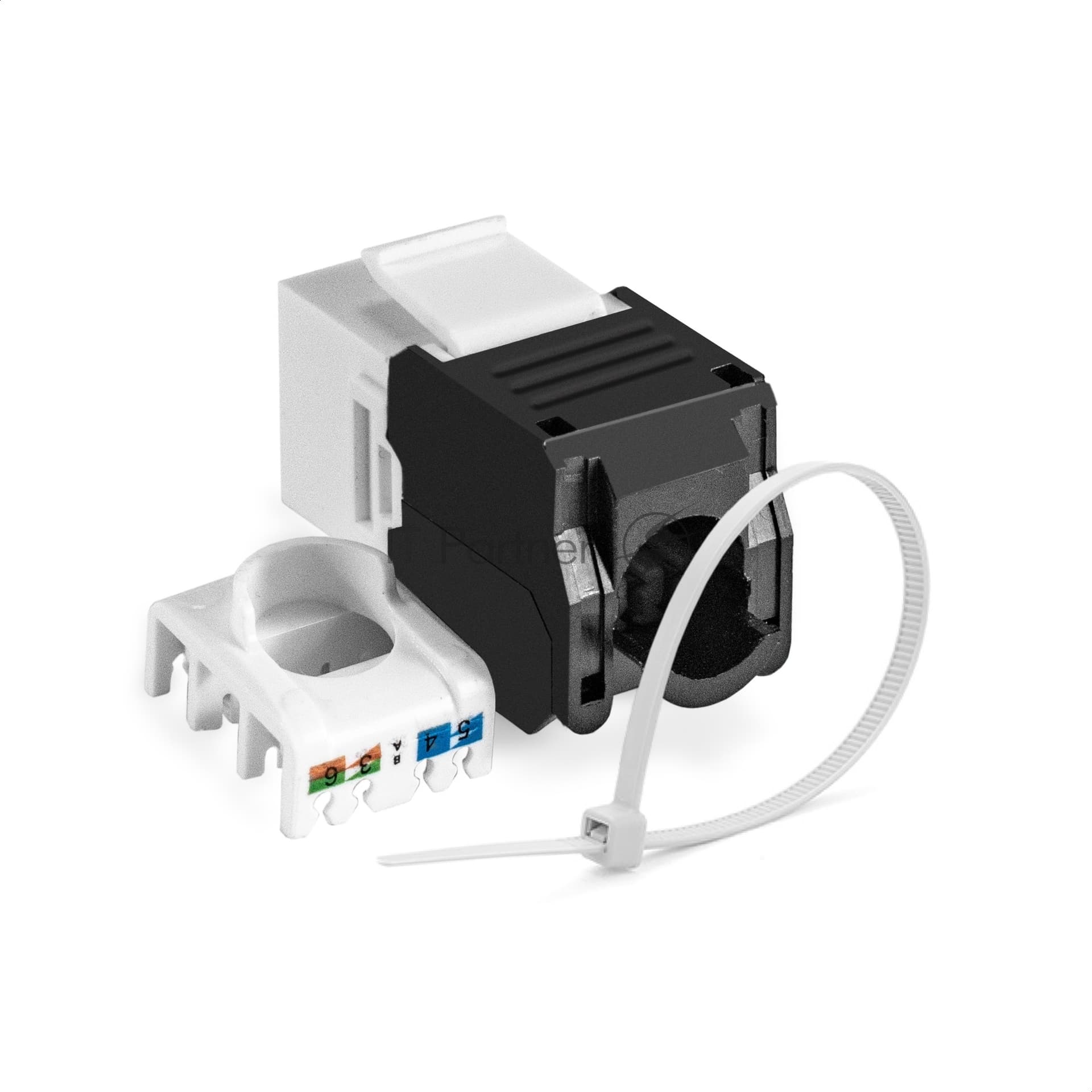 Модуль-вставка Keystone Jack RJ-45 ExeGate KJ-8P8C-U-C6A-180-TL (Кат.6A, неэкранированная, 180 градусов, IDC Toolless (без инструмента))