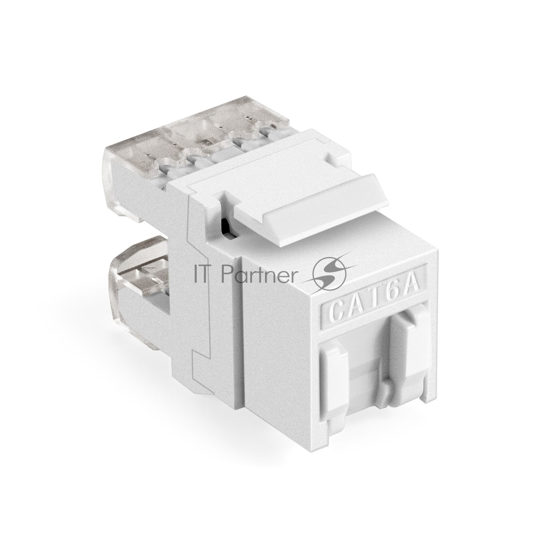 Модуль-вставка Keystone Jack RJ-45 ExeGate KJ-8P8C-U-C6A-180SH-Dual (Кат.6A, неэкранированная, 180 градусов, со шторками, IDC Krone/110)