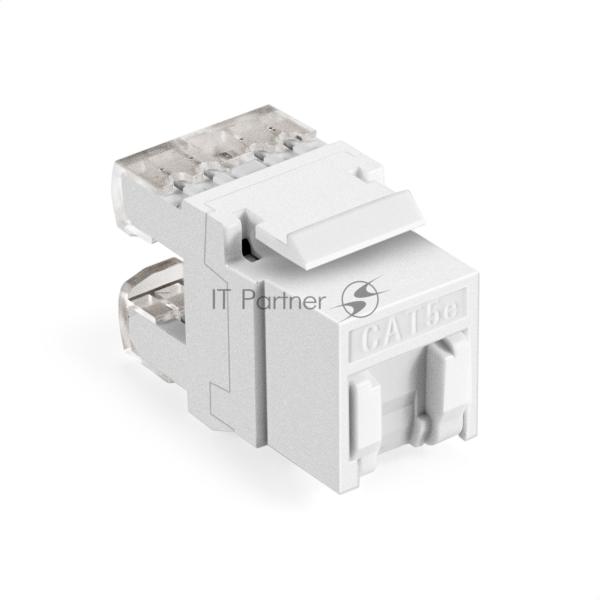 Модуль-вставка Keystone Jack RJ-45 ExeGate KJ-8P8C-U-C5e-180SH-Dual (Кат.5e, неэкранированная, 180 градусов, со шторками, IDC Krone/110)
