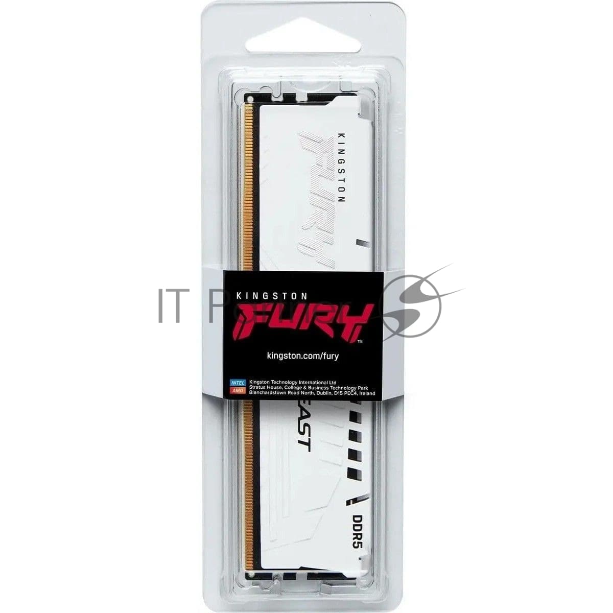 Оперативная память Kingston Fury Beast White, DDR5, 16Gb (1x16 Gb), 6800 MHz, CL34, радиатор, белый