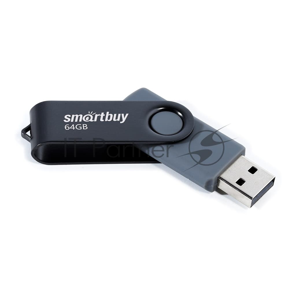 Флешка USB Smartbuy Twist black (SB064GB2TWK), 64Gb, USB 2.0, R/W 20/10, черный