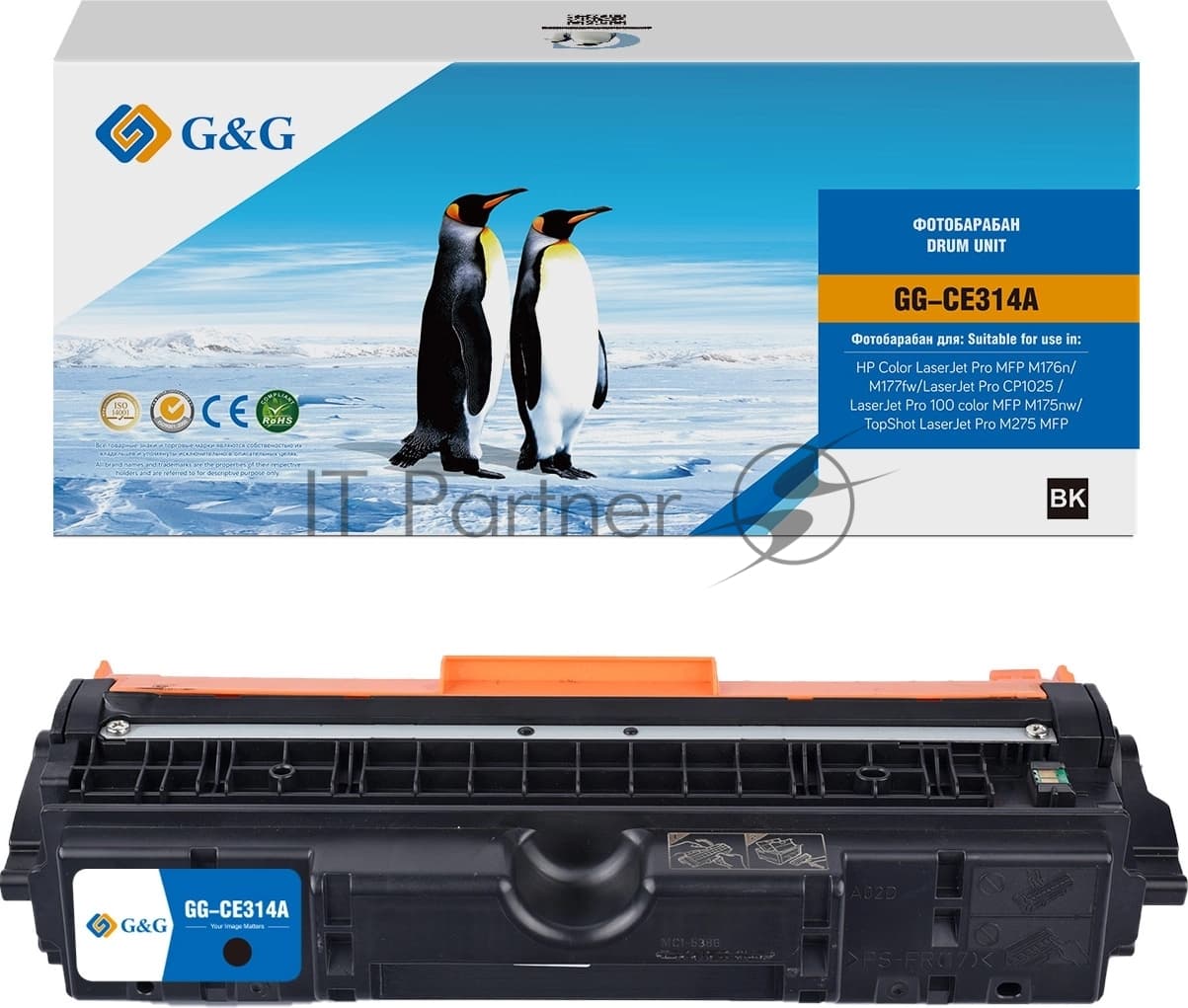 Блок фотобарабана G&G Universal GG-CE314A CE314A цветной цв:14000 стр. для CLJ Pro MFP M176n/M177fw/CP1025/100 color MFP M175nw/TopShot M275 MFP HP
