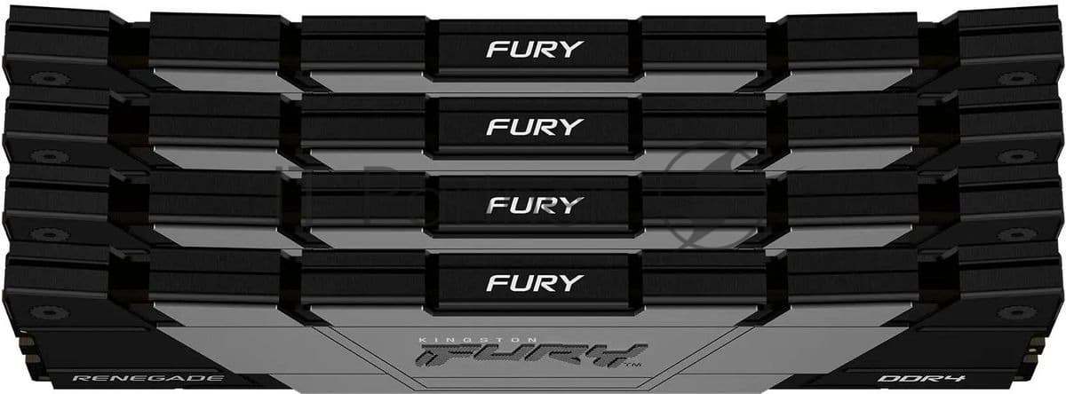 Память оперативная/ Kingston 64GB 3600MT/s DDR4 CL16 DIMM (Kit of 4) 1Gx8 FURY Renegade Black