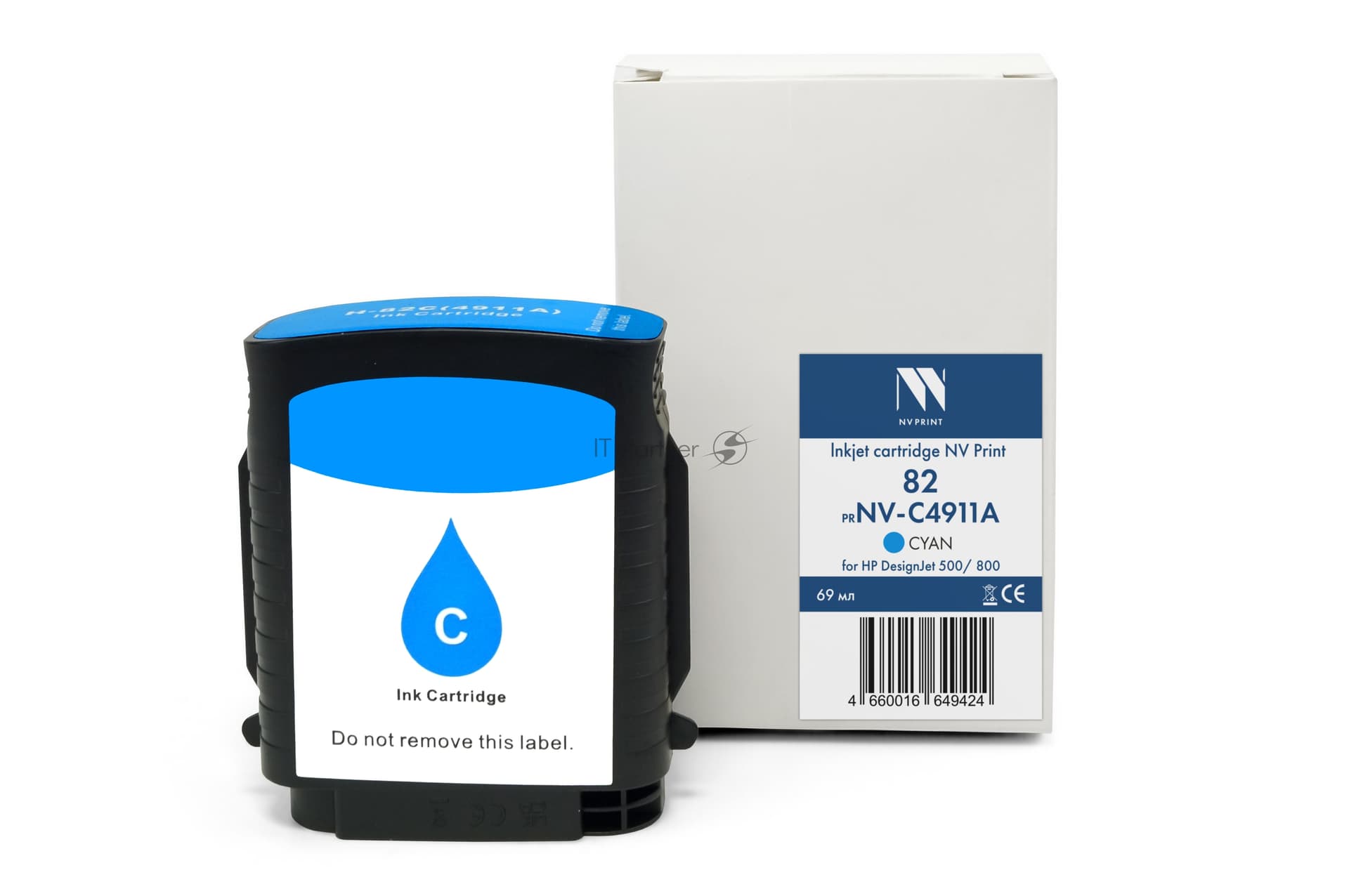 -/ Струйный картридж NV Print 82 (NV- C4911A) Cyan для HP DesignJet 500/800 (69 мл) совместимый