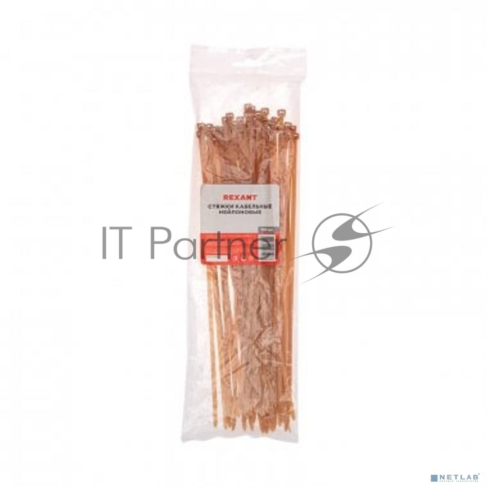 Стяжка кабельная нейлоновая Rexant 150x3,6 мм, коричнево-золотой (RAL8001) (100 шт/уп)