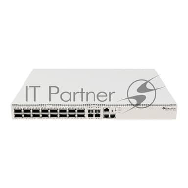 Коммутатор MikroTik CRS520-4XS-16XQ-RM Cloud Router Switch with Quad-Core AL52400 2 GHz CPU, 4 Gb RAM, 98CX8410 switch chip, 2 x 10G Eth ports, 4 x 25G SFP28 ports, 16 x 100G QSFP28 ports, RouterOS L5, 1U rackmount enclosure, dual hot-swap PSU, 4 x hot-swap fans