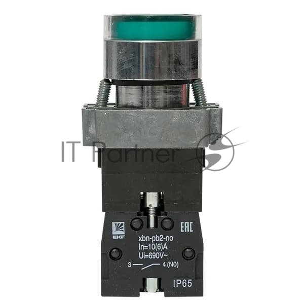 Кнопка BA31 с подсветкой 230В зел. NO IP65 PROxima EKF xb2-bw31-230-65