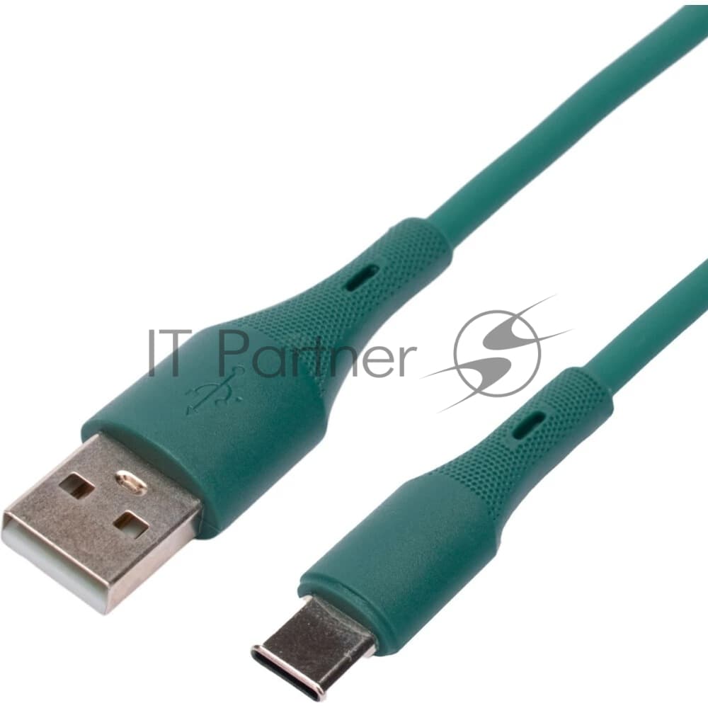Кабель USB2.0 Cablexpert CC-USB2S-AMCM-1M-GN AM/Type-C, 3А, 18Вт, QC3.0, силиконовый, медь, 1м, зеленый, пакет