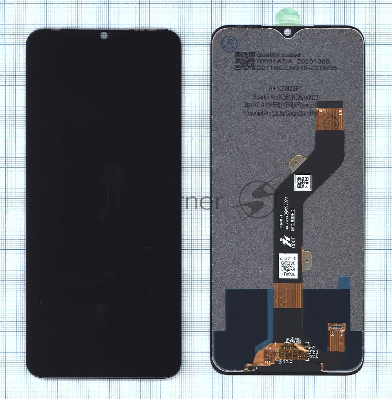 Дисплей для Tecno Spark 5 Air черный