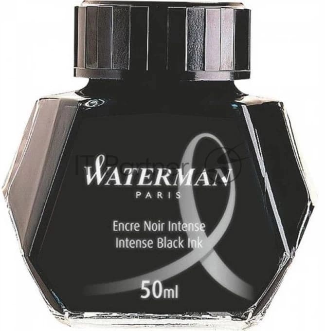 Флакон с чернилами Waterman (CWS0110710) Intense черный чернила, 50мл для ручек перьевых