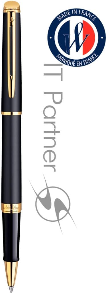 Ручка роллер Waterman Hemisphere (CWS0920750) Matte Black GT F, черные чернила, подарочная коробка