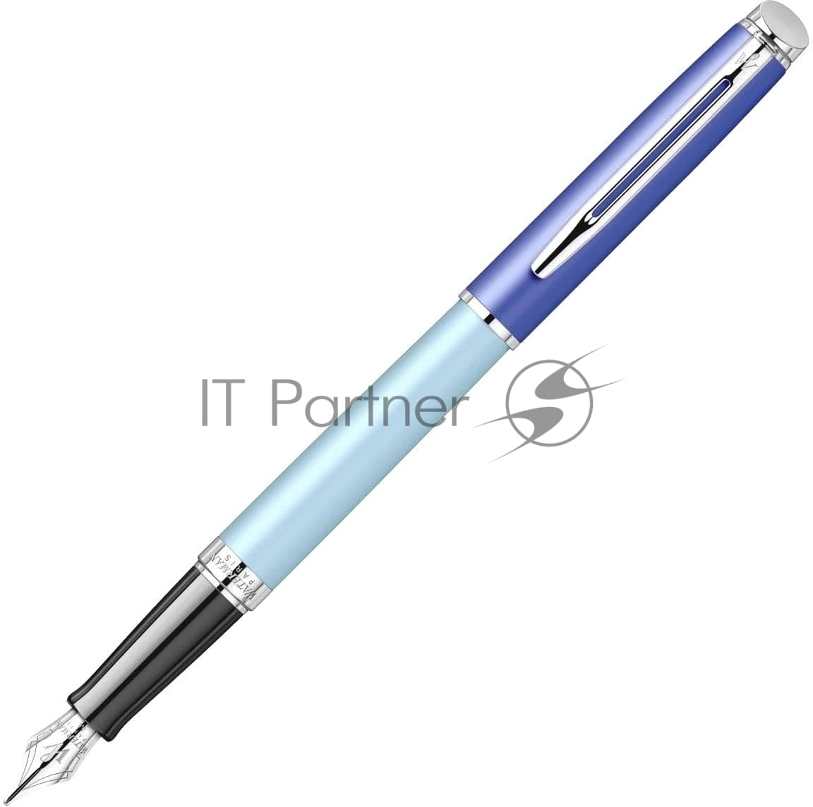 Ручка перьев. Waterman Hemisphere Colour Blocking (2179924) Blue CT сталь нержавеющая F подар.кор.
