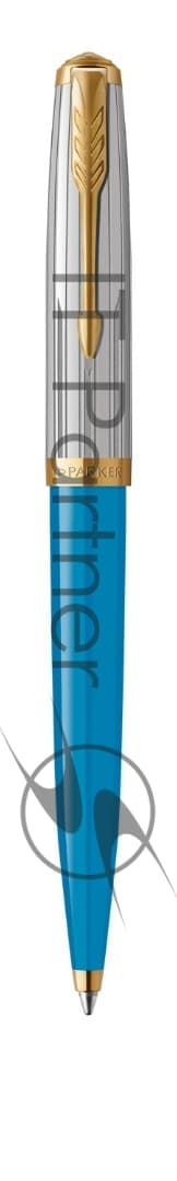 Ручка шариковая Parker 51 Premium (CW2169080) Turquoise GT, M, черные чернила, подарочная коробка