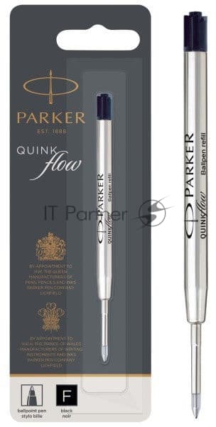 Стержень шариковый Parker QuinkFlow Z08 (CW1950367) F 0.8мм, черные чернила, блистер