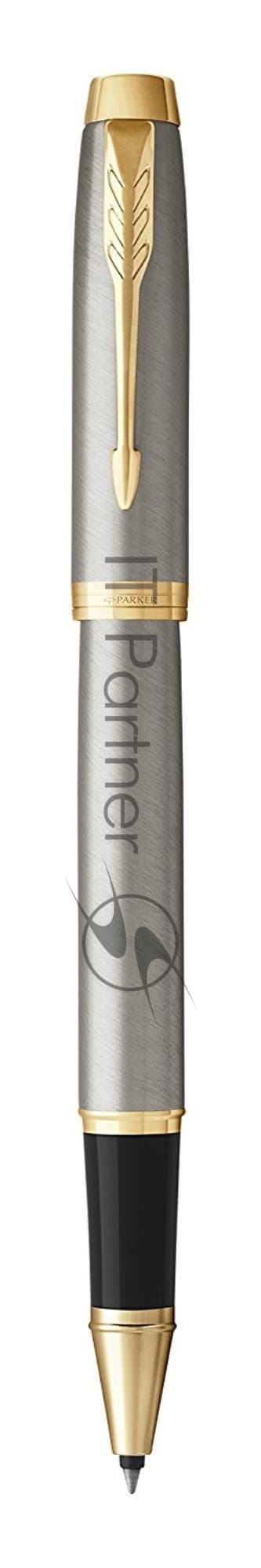 Ручка роллер Parker IM Core T321 (CW1931663) Brushed Metal GT, F, черные чернила, подарочная коробка