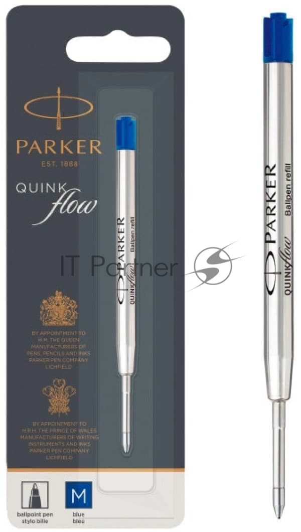 Стержень шариковый Parker QuinkFlow Z08 (CW1950371) M 1мм, синие чернила, блистер